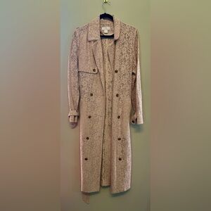 Rachel Parcell Beige Lace Trench Coat
